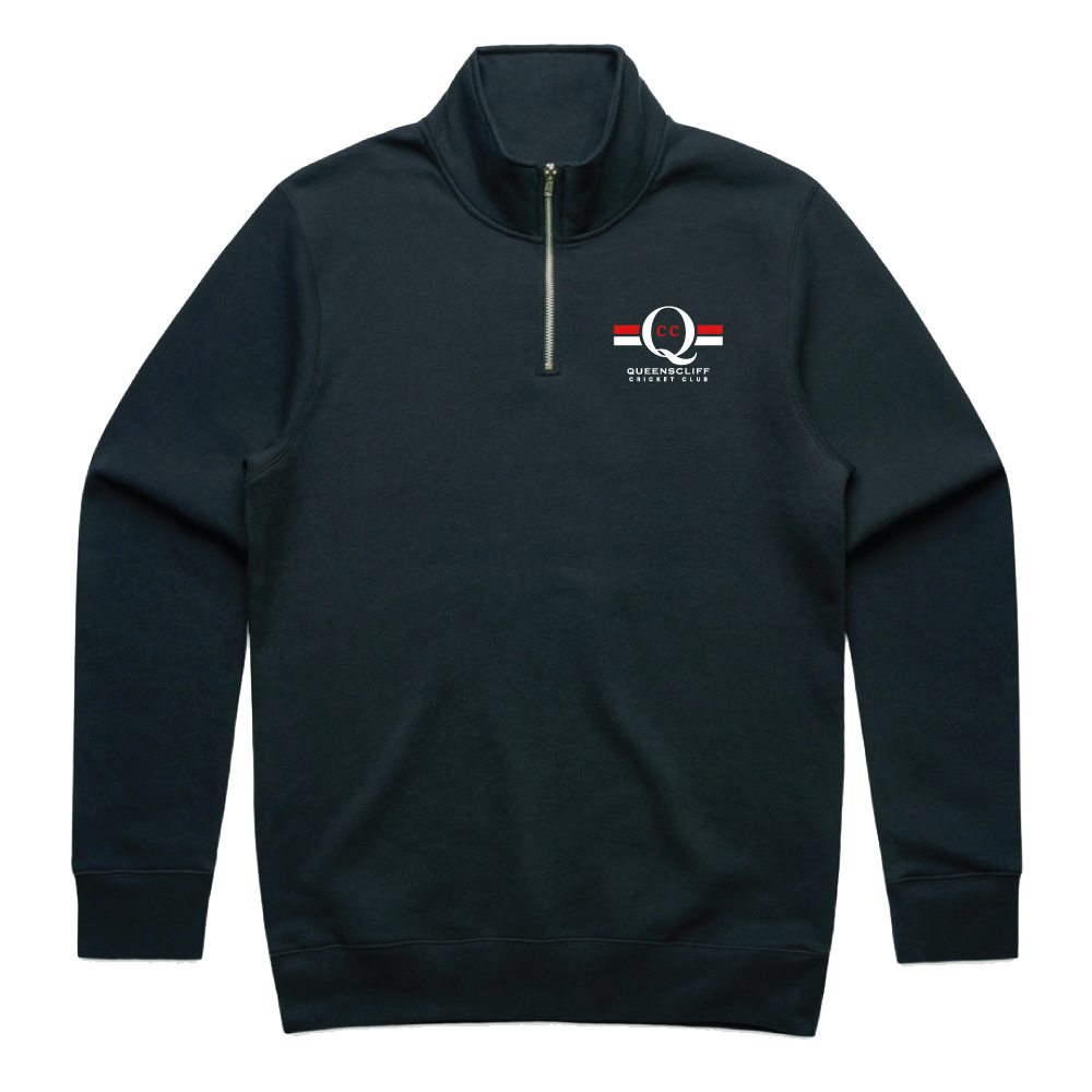 Queenscliff Cricket Club Embroidered Half Zip Crew - Mens
